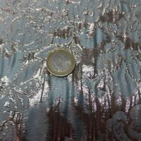 vente de tissu bleu très clair façonné motif en relief en lurex doré