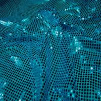 Tissu bleu turquoise a paillettes ronde bleu