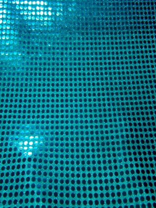 Tissu bleu turquoise a paillettes ronde bleu