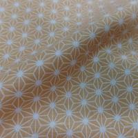 Tissu coton 100 cretonne imprime geometrique jaune safran et blanc en 1 45m de l