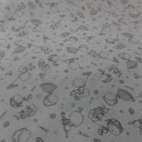 Tissu coton blanc imprime enfant ton gris1
