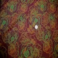 Tissu coton melange ton anis bordeaux
