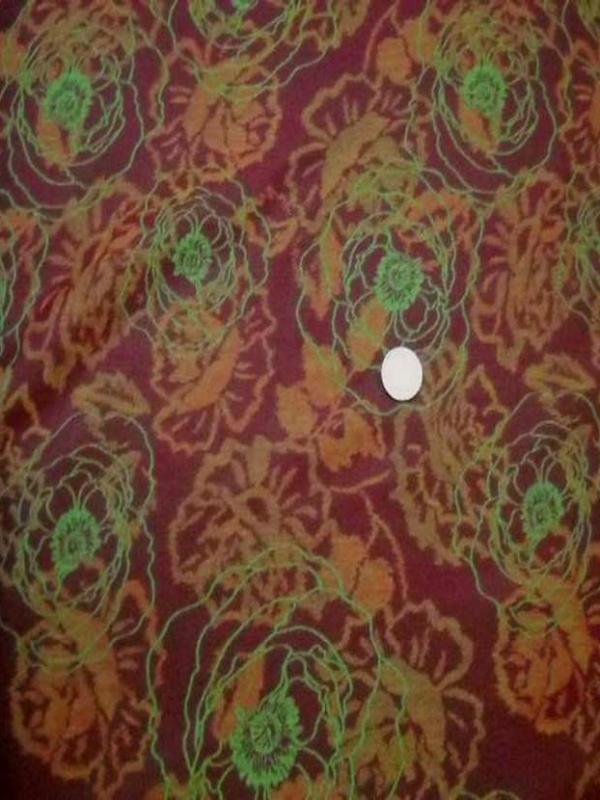 Tissu coton melange ton anis bordeaux