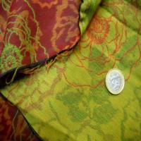 Tissu coton melange ton anis bordeaux02
