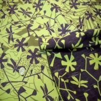 Tissu coton melange ton anis violet