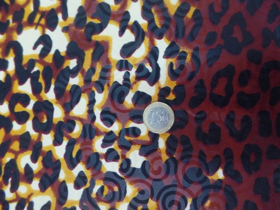 Tissu coton wax motifs léopard