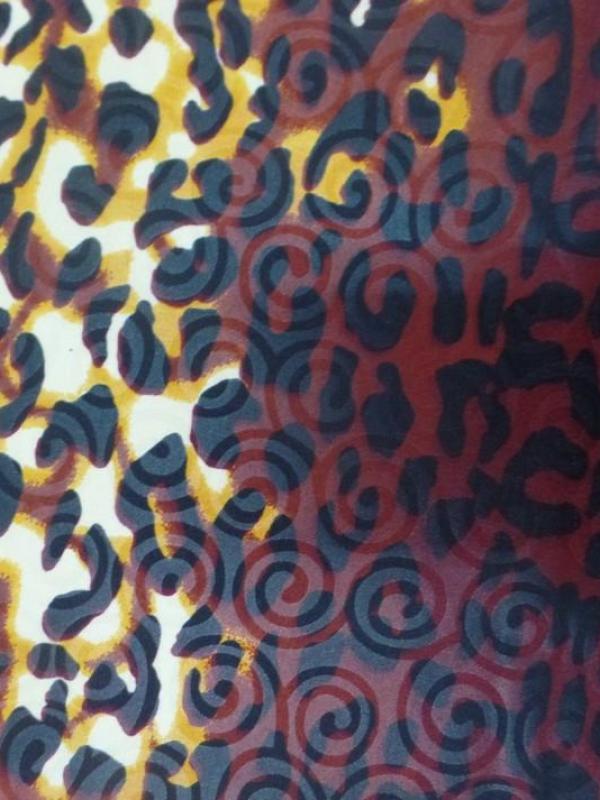 Tissu coton wax motifs léopard