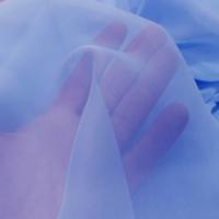 Tissu coupon de mousseline de soie bleu ciel2