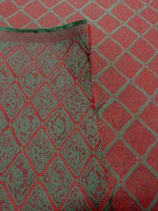Tissu d ameublement faconne brique vert