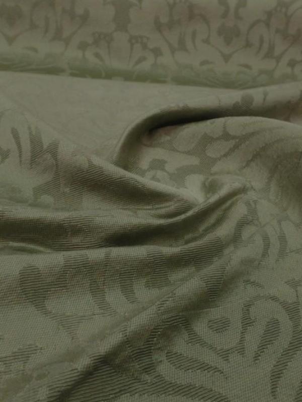 Tissu damassé d ameublement ton kaki
