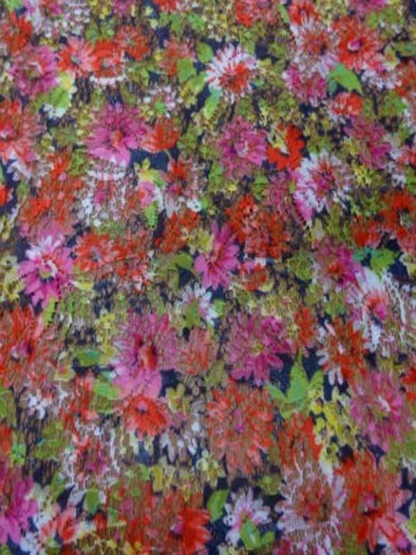 Tissu dentelle imprime