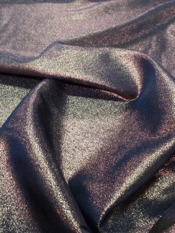 Tissu double face noir lurex cuivré en 1 60 m de large