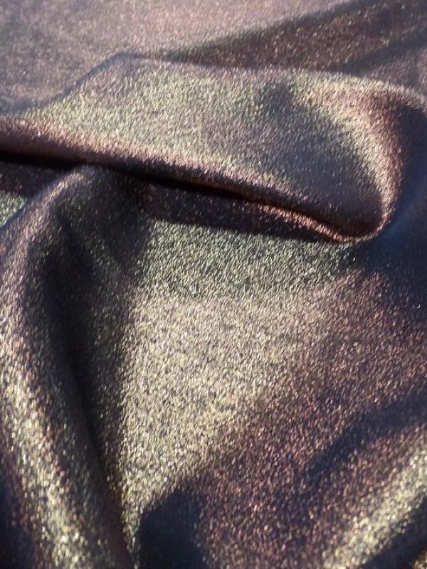 Tissu double face noir lurex cuivré en 1 60 m de large