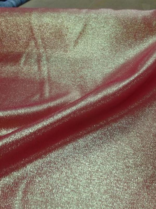 Tissu double face rouge bordeaux lurex dore en 1 60 m de large