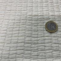 Tissu gauffre laine coton ecru0