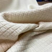 Tissu gauffre laine coton ecru6
