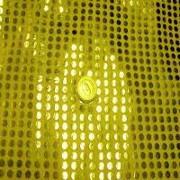 Tissu jaune a paillettes ronde dore5