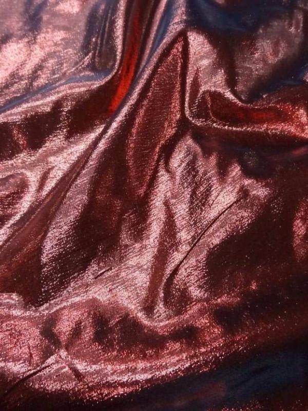 Tissu lame rouge noir