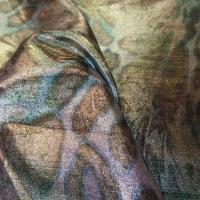achat Tissu lurex motifs serpent ton kaki doré métal