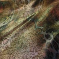 tissu lurex motifs serpent ton kaki ,doré ,métal en ligne