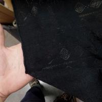 Tissu maille lycra noire façonné dentelle