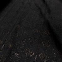 Tissu  maille lycra noire façonné dentelle