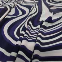 Tissu maillot de bain lycra imprimé annee 70 ton blanc violet rose et noir