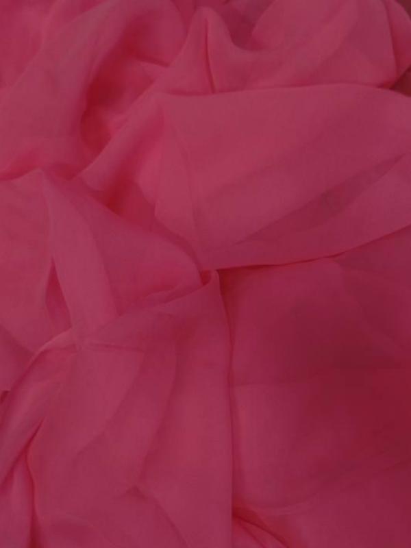 Coupon de mousseline de soie rose 4m
