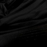 Tissu noir a rayure en lurex ton metal1