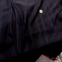 Tissu noir brode rayures7 1