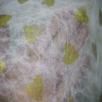Tissu non tisse blanc imprime c ur dore5