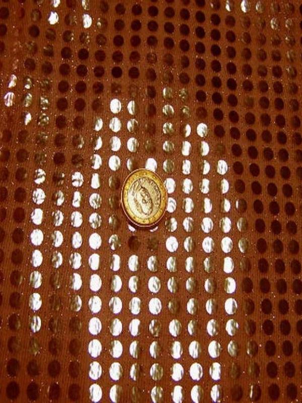 Tissu orange a paillettes ronde orange
