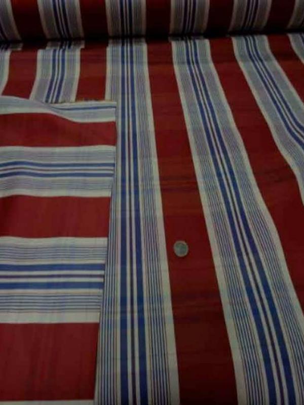 Tissu ottoman bordeaux a rayures blanc bleu08