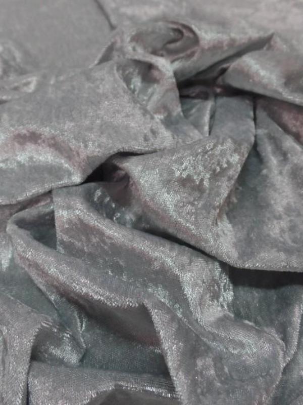 Tissu panne de velours gris clair
