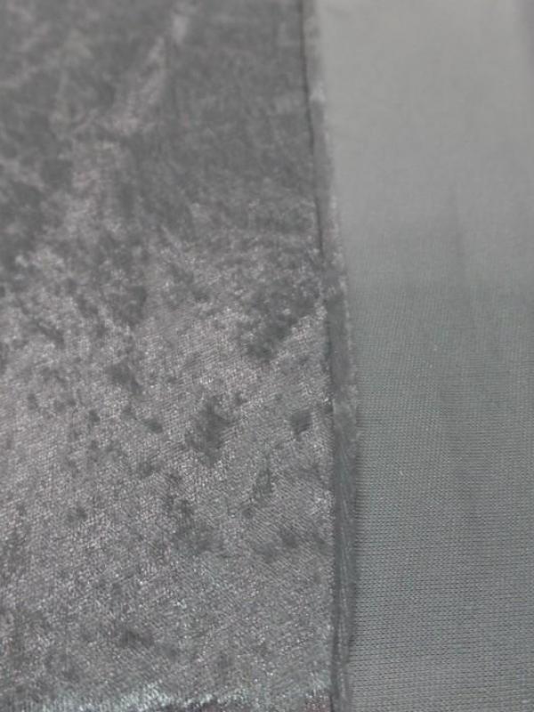 Tissu panne de velours gris clair