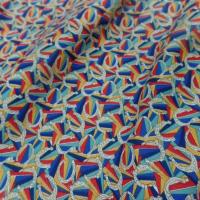 Tissu popeline coton imprime fer a cheval multi couleurs pas cher