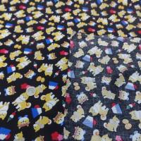 vente de tissu popeline coton noir imprimé enfants motifs chats