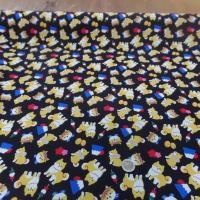 tissu popeline coton noir imprimé chats pas cher