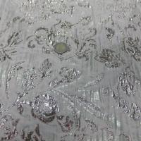 tissu rose très clair façonné motif en relief doré pas cher