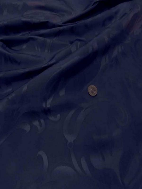 Tissu satin d ameublement faconne ton bleu