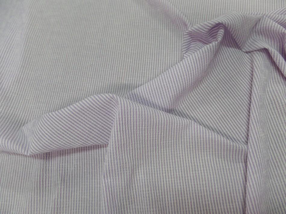 Tissu seersucker mauve et blanc