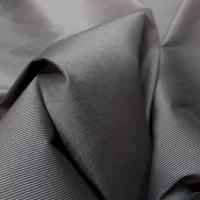 Tissu taffetas lycra noir a fine rayures gris metal