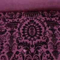 vente de Tissu taffetas rose fuchsia floque velours noir carlucci lovely lace