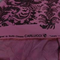 Tissu taffetas rose fuchsia floque velours noir carlucci lovely lace
