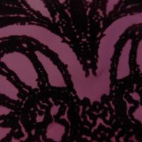 Tissu taffetas rose fuchsia floque velours noir carlucci lovely lace, vente en ligne