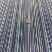 Tissu toile de bâche a fine rayure ton de bleu