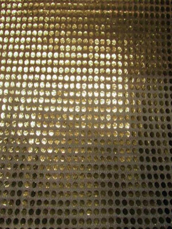 Tissu vieil or a paillettes ronde dore