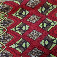 tissu wax rouge bordeaux imprimé poissons ton noir ,jaune et marron