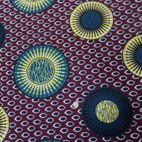 vente de tissu wax bordeaux imprimé  ton bleu ,noir ,jaune pas cher