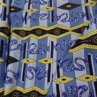 vente de Tissu wax imprimé bleu ,jaune ,noir pas cher